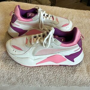 Puma RS-X Mix Running Sneakers 380779-04 white Pink Purple SZ 7 C